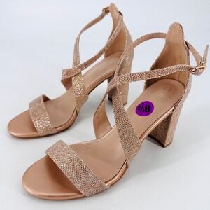 slim fit dress slacks Rose Gold Glitter Pointy Toe Wedding Flat with Satin Tie or Ballerina 6 / Satin Lace Up main image 0